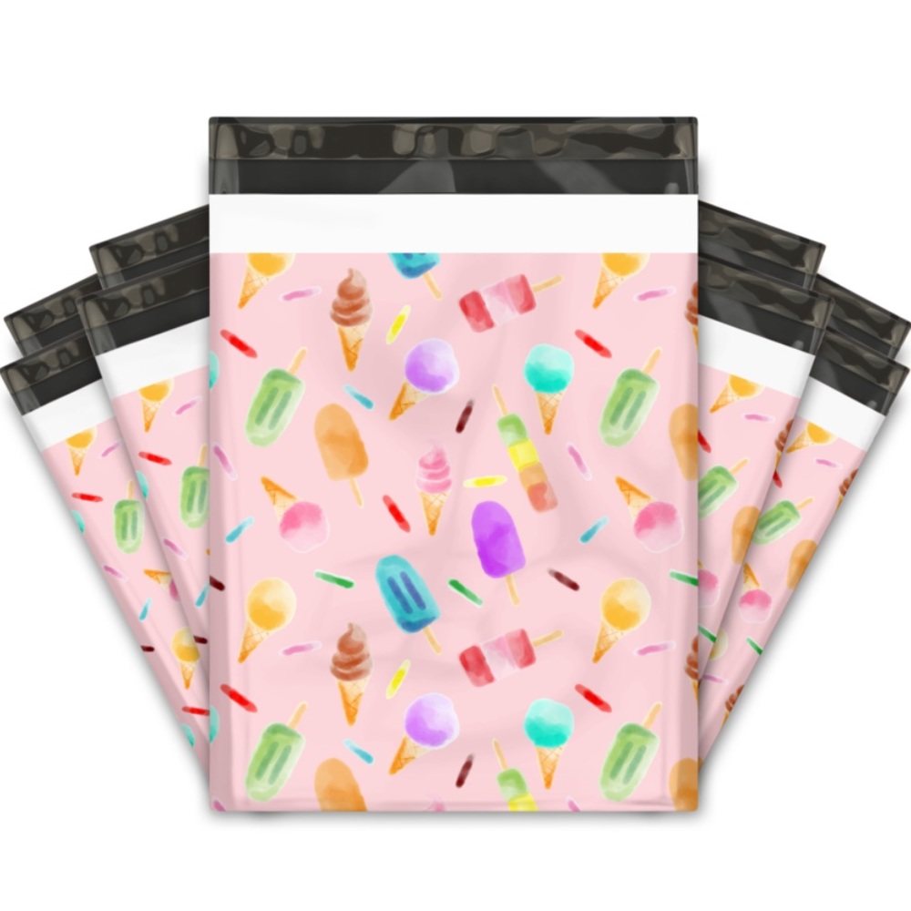 50 10X13 Poly Mailers, Ice Cream, Shipping Envelopes, PRICE IS FIRM - Picture 4 of 6